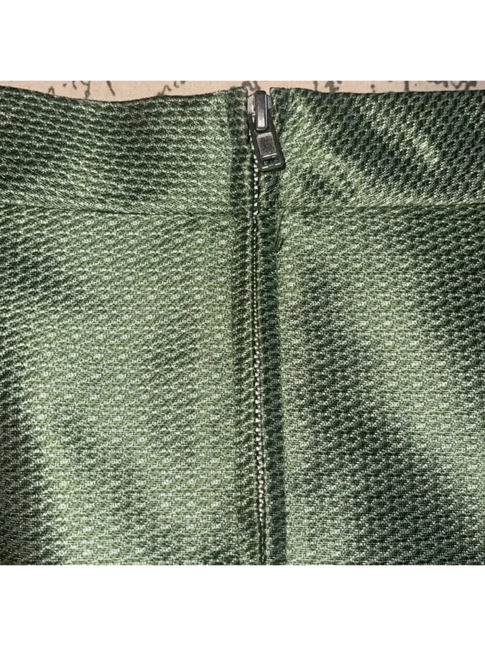 Green Soft Textured Mini Skirt